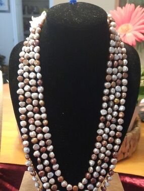 Long 1 Strand Of Colored Pearls.